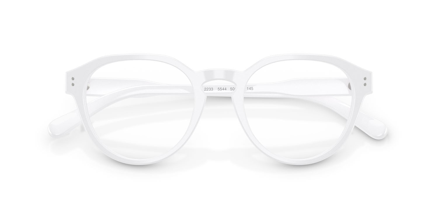 Eyeglasses Polo PH 2233 (5544) color bianco lucido shape pantos lenses lente demo