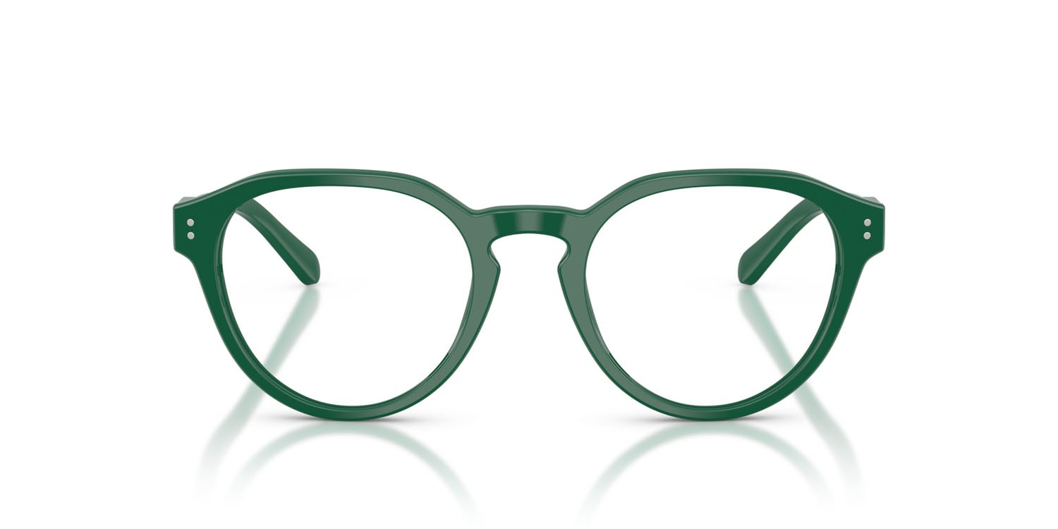 Eyeglasses Polo PH 2233 (6141) color verde scuro lucido shape pantos lenses lente demo