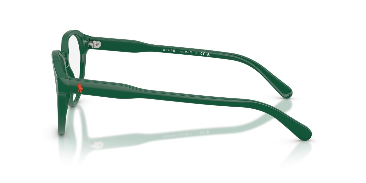 Eyeglasses Polo PH 2233 (6141) color verde scuro lucido shape pantos lenses lente demo