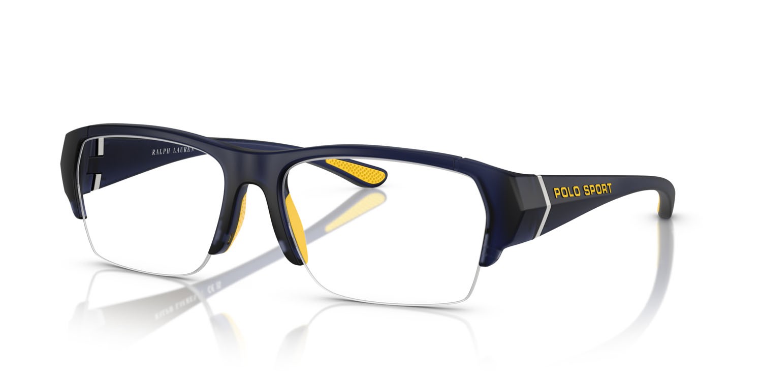 Eyeglasses Polo PH 2279U (5903) color blu opaco trasparente shape rectangle lenses lente demo