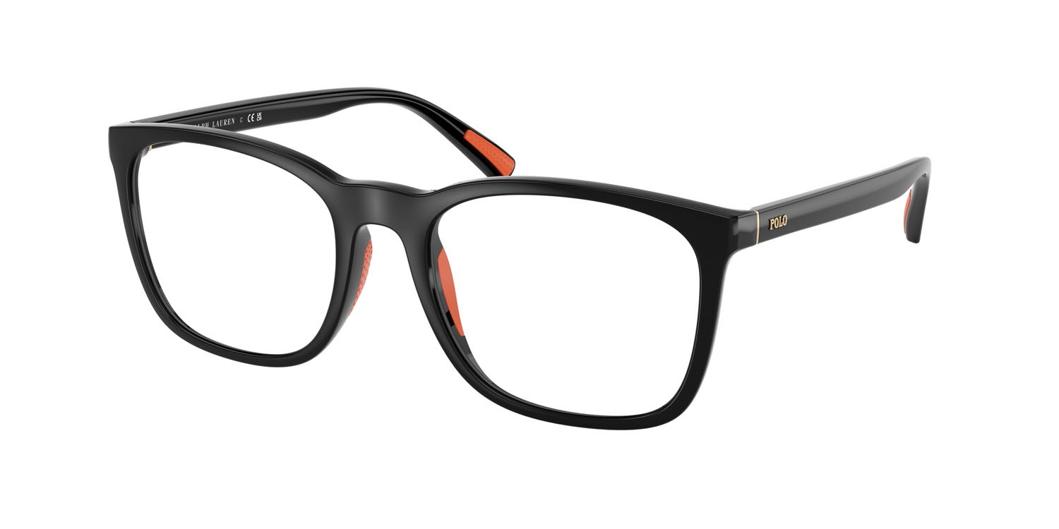 Eyeglasses Polo PH 2281U (5001) color nero lucido shape rectangle lenses lente demo