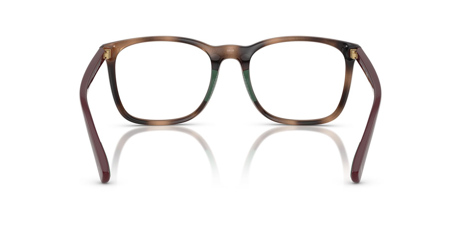 Eyeglasses Polo PH 2281U (6208) color havana scuro lucido shape rectangle lenses lente demo