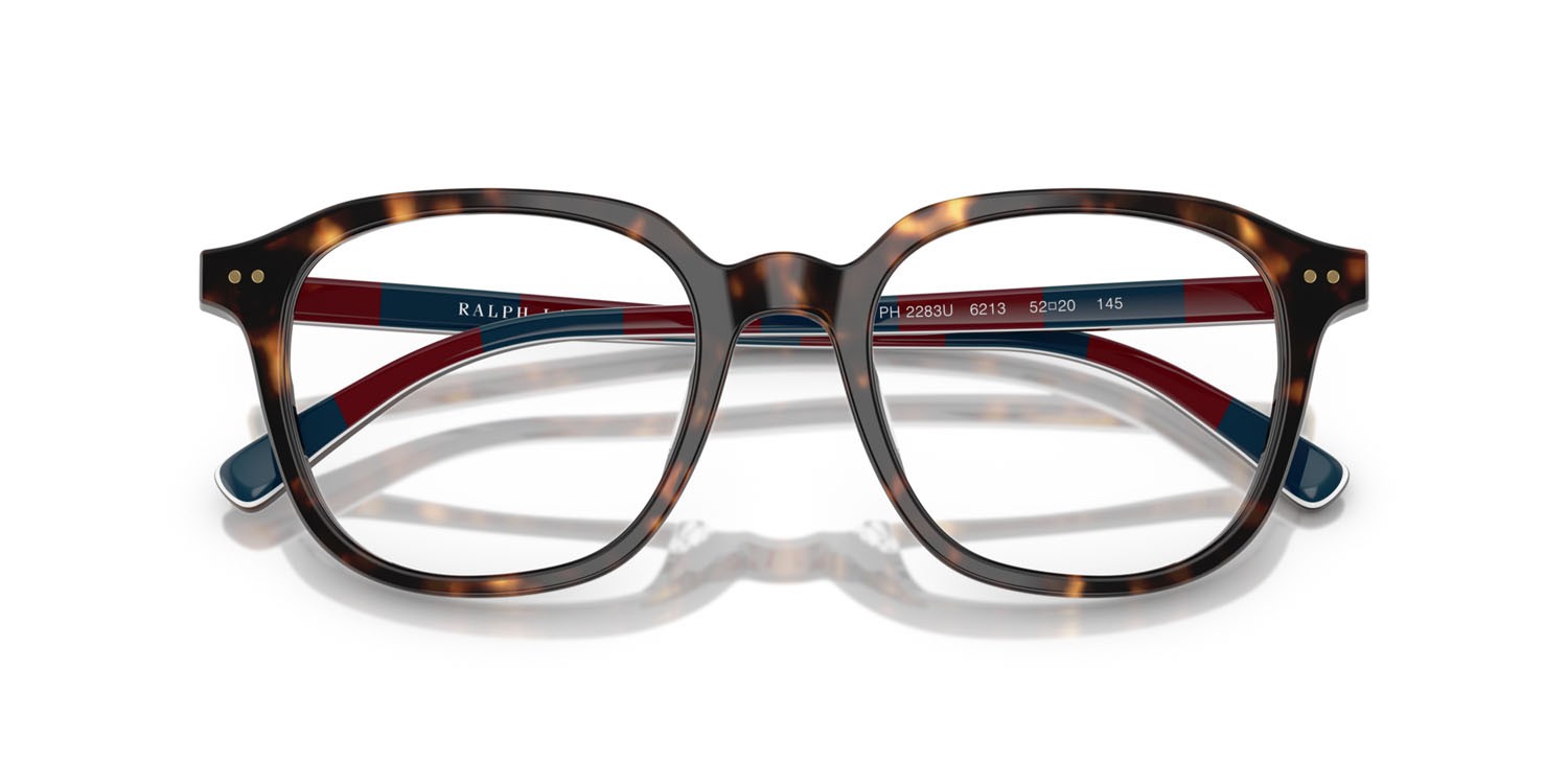 Eyeglasses Polo PH 2283U (6213) color havana scuro lucido shape round lenses lente demo