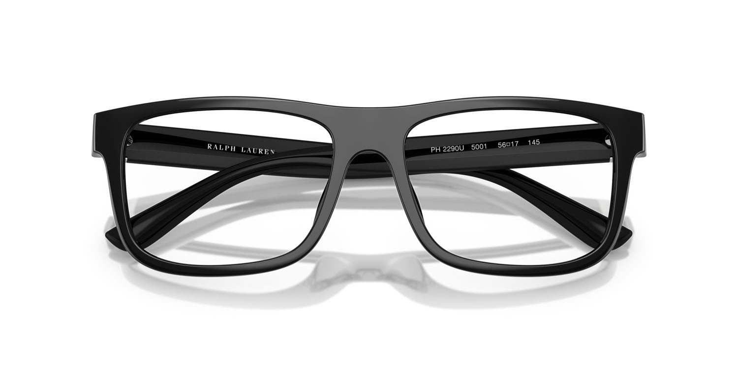 Eyeglasses Polo PH 2290U (5001) color nero lucido shape rectangle lenses lente demo