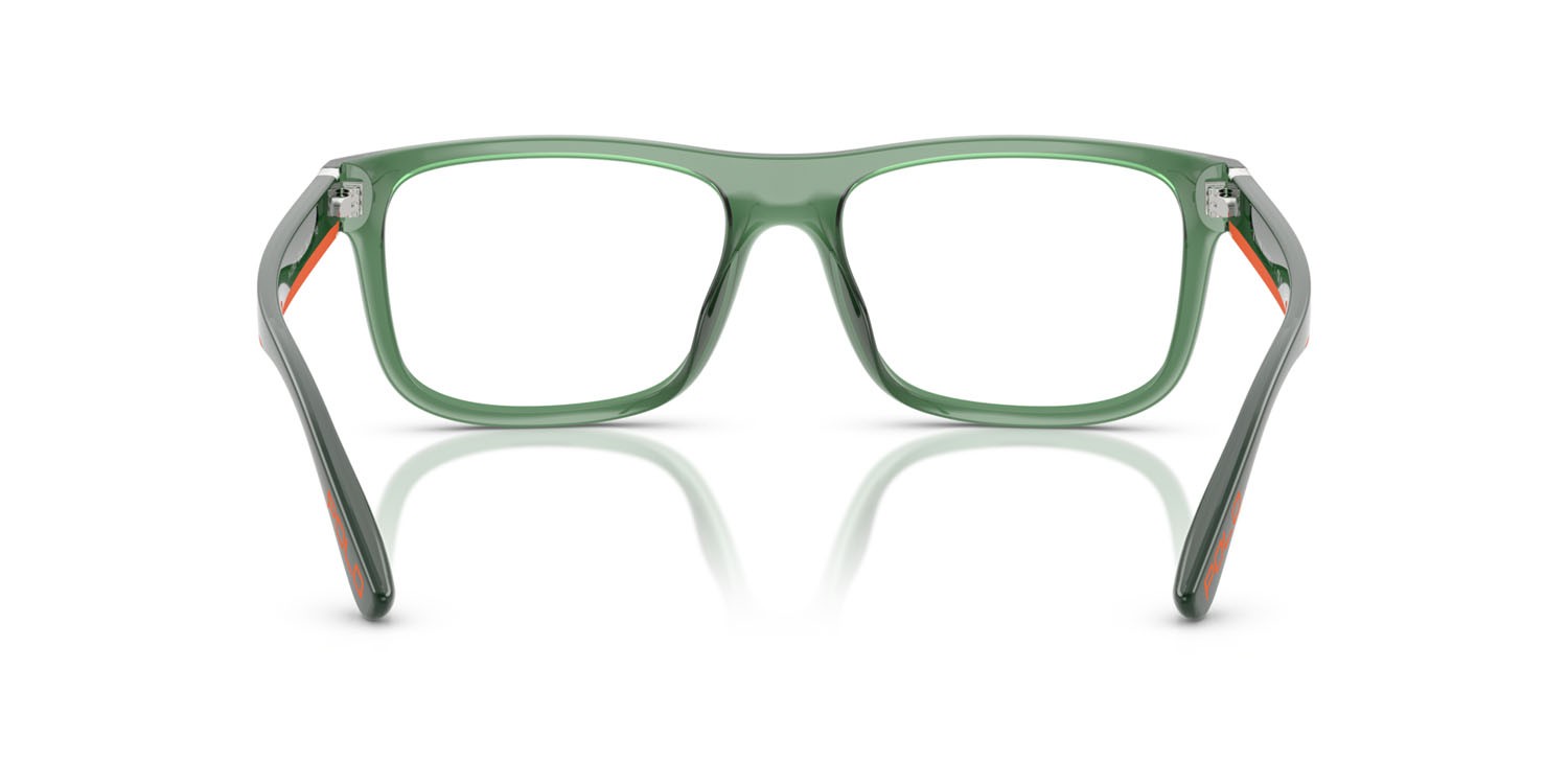 Eyeglasses Polo PH 2290U (6243) color verde trasparente lucido shape rectangle lenses lente demo