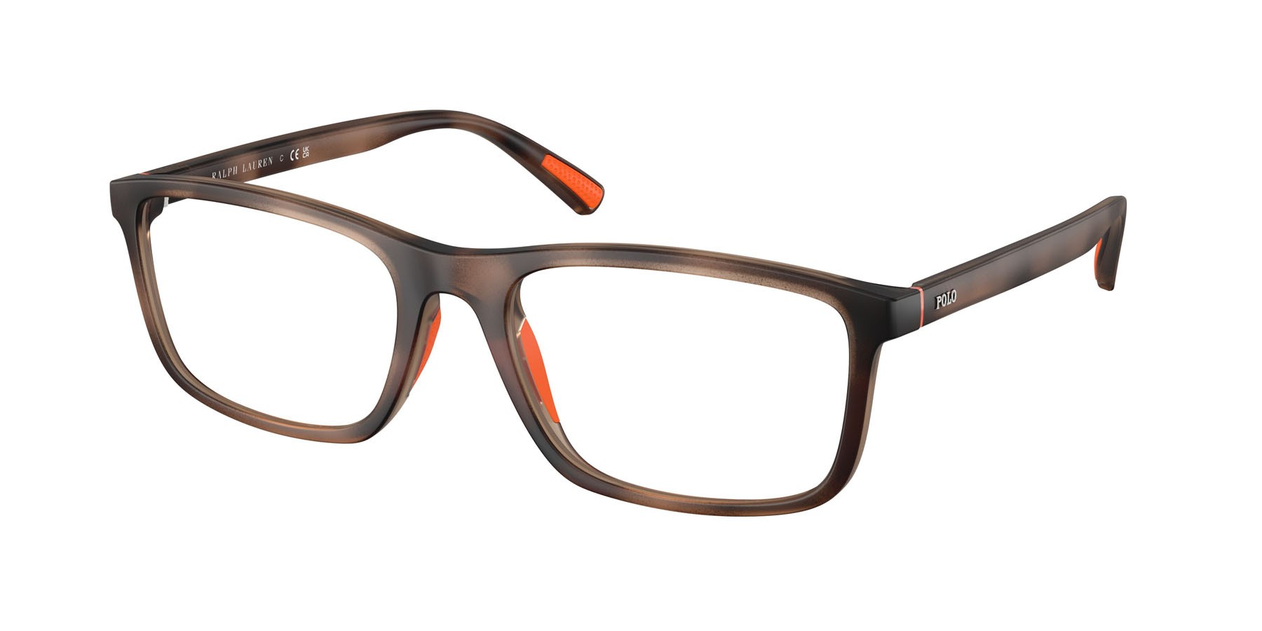 Eyeglasses Polo PH 2291U (5974) color havana scuro opaco shape rectangle lenses lente demo