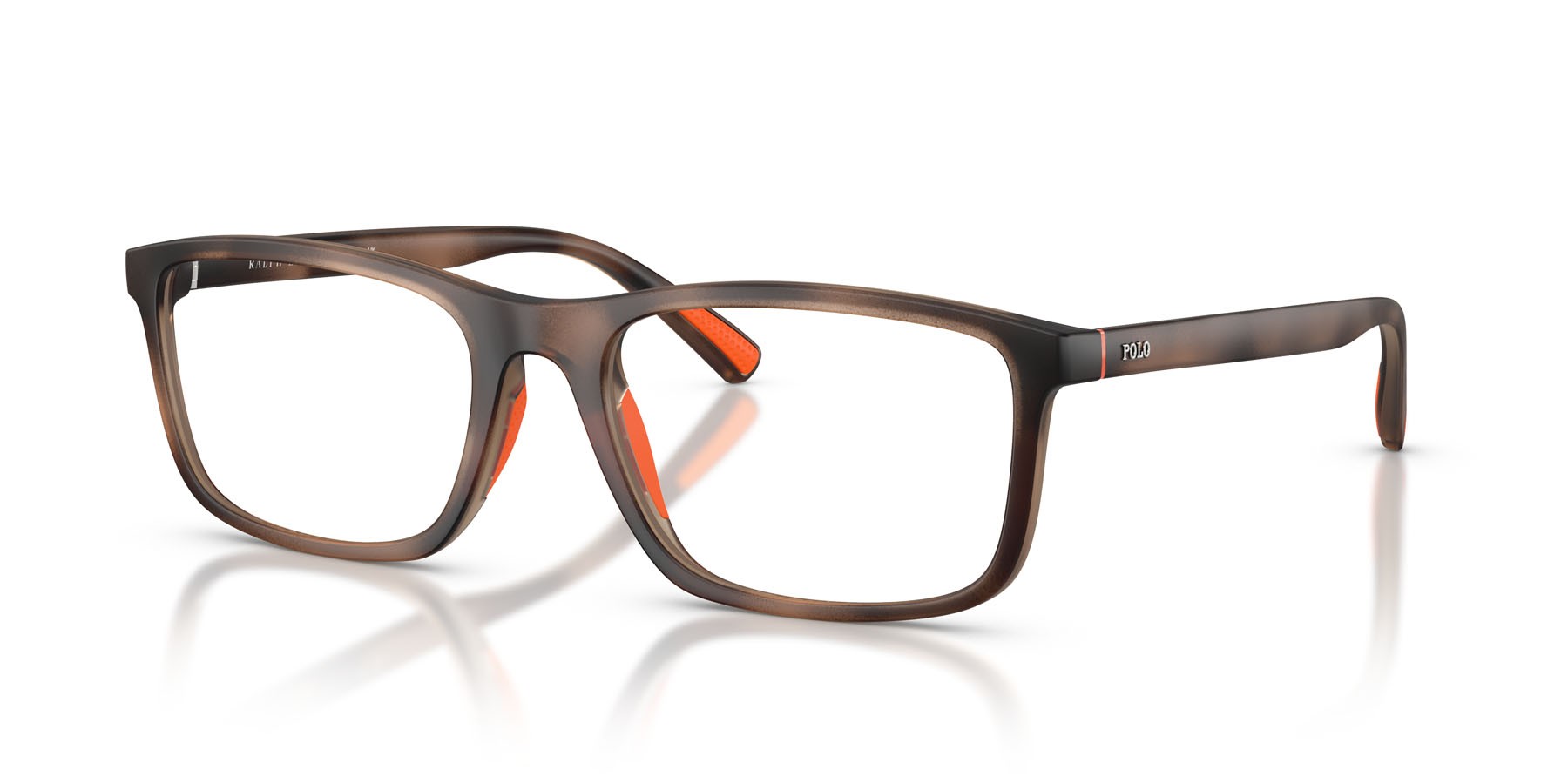 Eyeglasses Polo PH 2291U (5974) color havana scuro opaco shape rectangle lenses lente demo