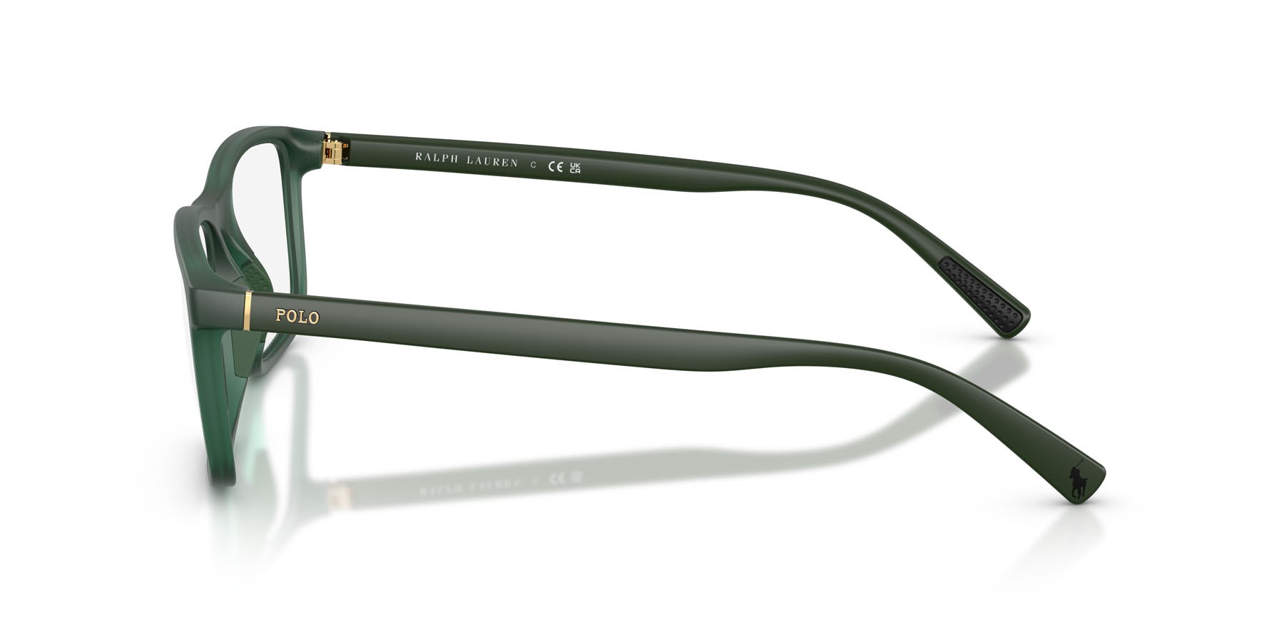 Eyeglasses Polo PH 2291U (6312) color matte transparent dark green shape rectangle lenses lente demo