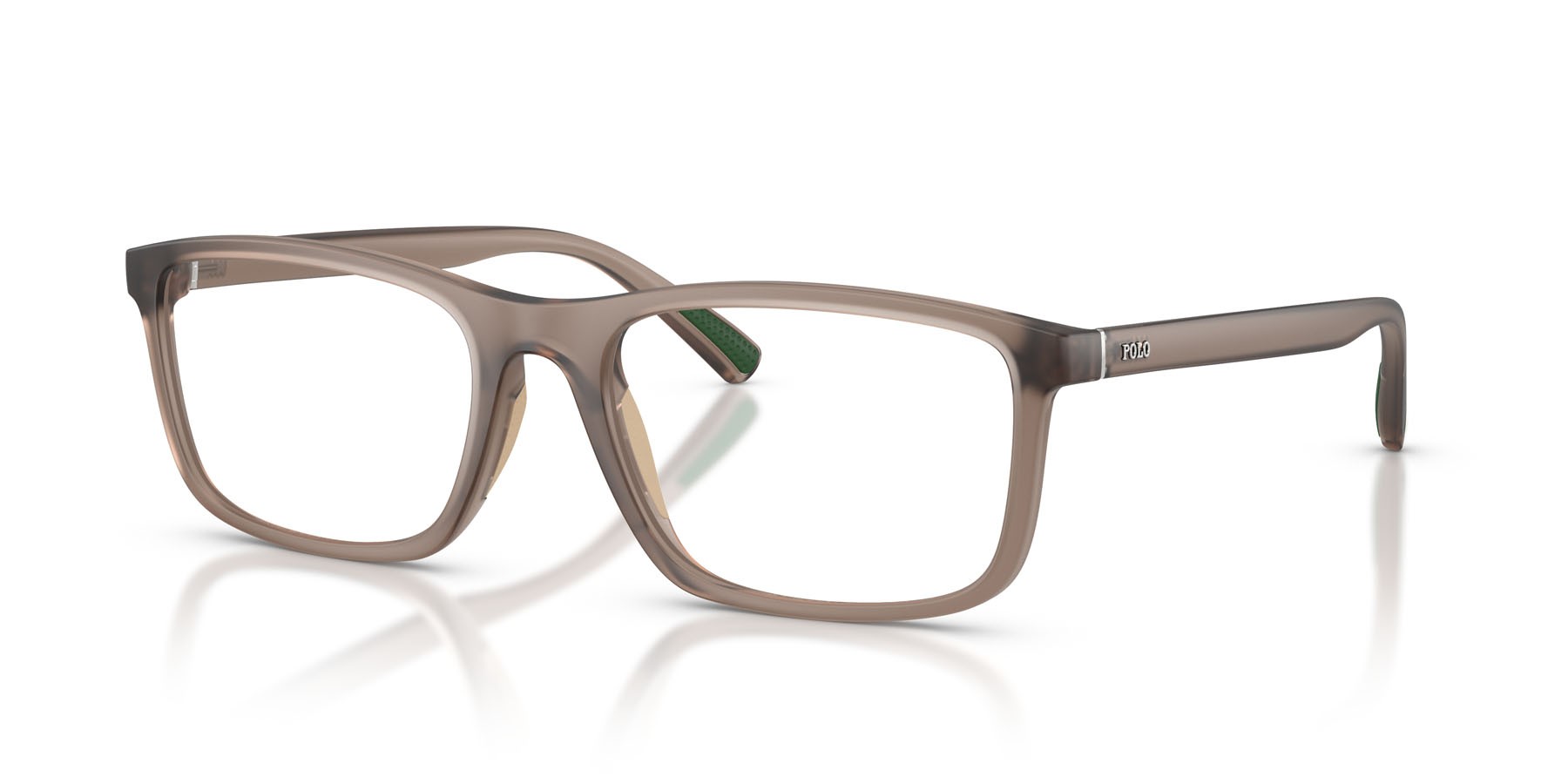 Eyeglasses Polo PH 2291U (6313) color marrone opaco trasparente shape rectangle lenses lente demo