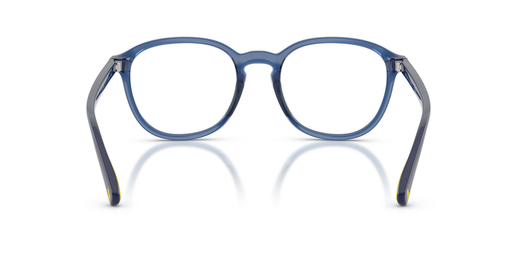 Eyeglasses Polo PH 2292U (5717) color blu navy brillante trasparente shape square lenses lente demo