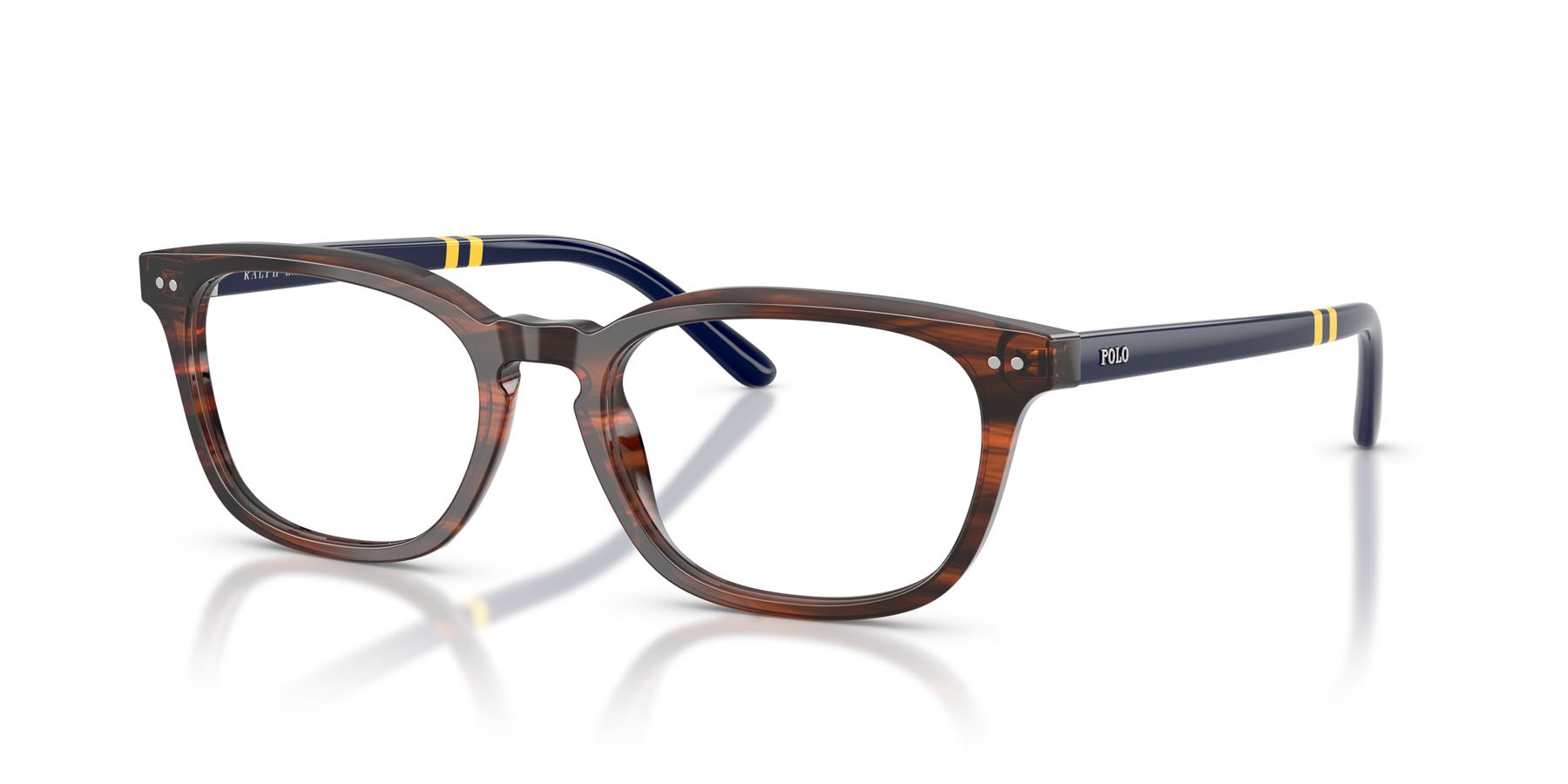 Occhiali da vista Polo PH 2294 (6315) colore marrone brillante striato forma cat eye lenti lente demo