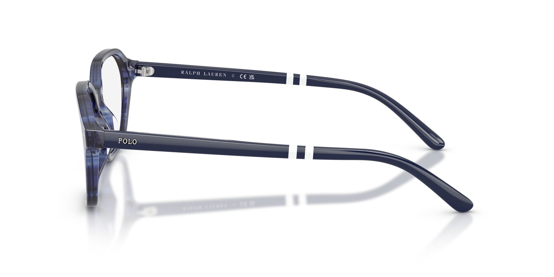 Eyeglasses Polo PH 2295U (6314) color blu brillante striato shape square lenses lente demo