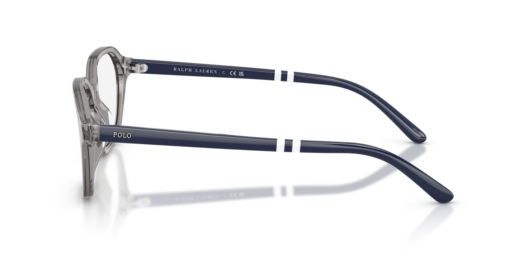 Eyeglasses Polo PH 2295U (6318) color grigio trasparente lucido shape square lenses lente demo