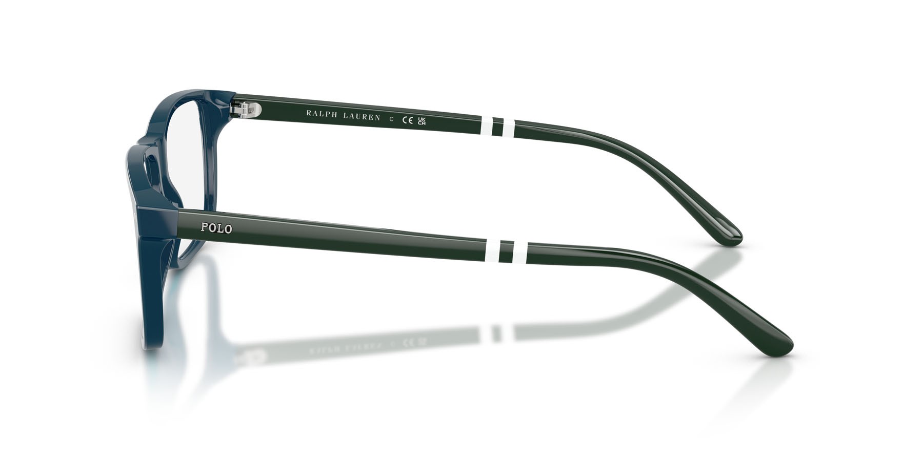 Eyeglasses Polo PH 2296 (5465) color blu navy brillante shape rectangle lenses lente demo