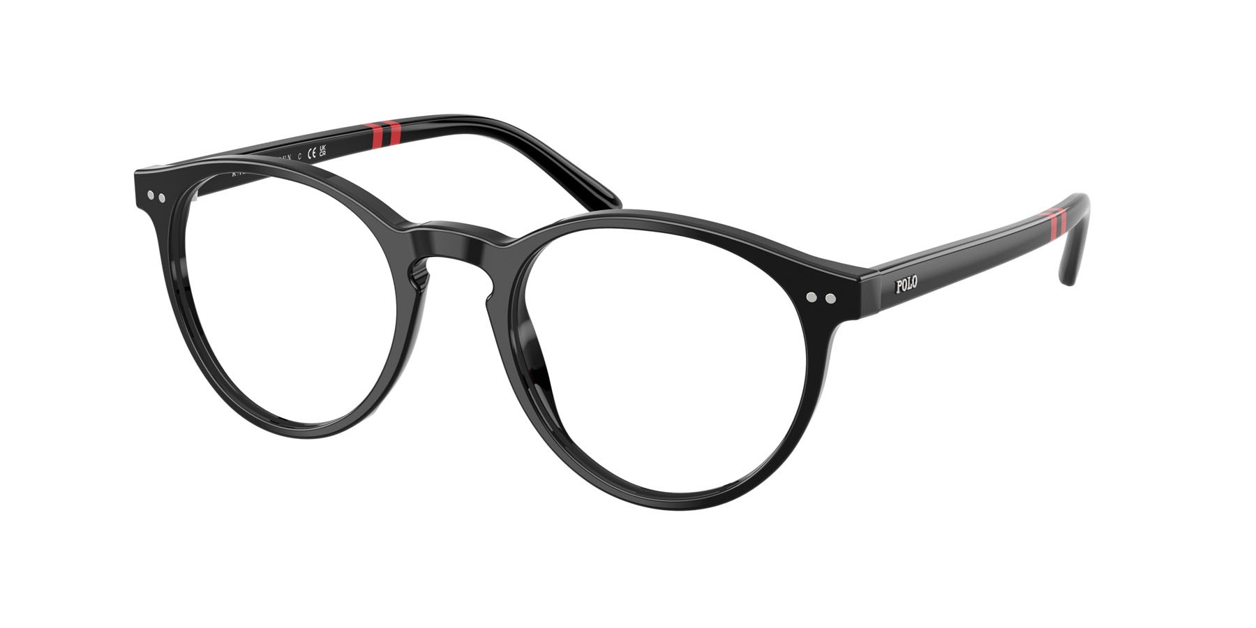 Occhiali da vista Polo PH 2297 (5001) colore nero lucido forma rotondo lenti lente demo