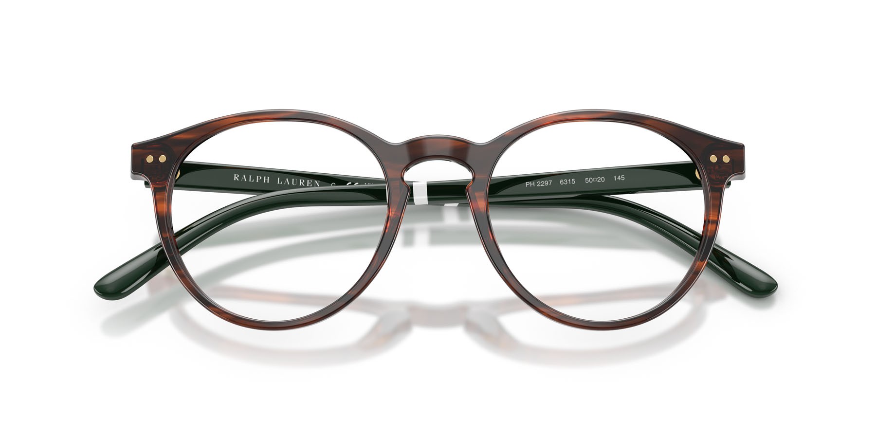 Occhiali da vista Polo PH 2297 (6315) colore marrone brillante striato forma rotondo lenti lente demo