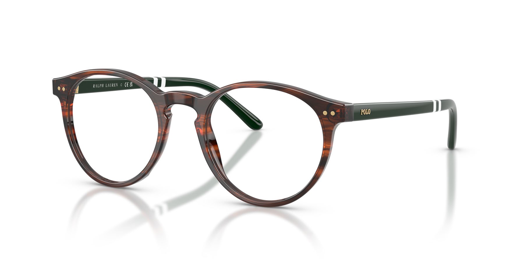 Occhiali da vista Polo PH 2297 (6315) colore marrone brillante striato forma rotondo lenti lente demo