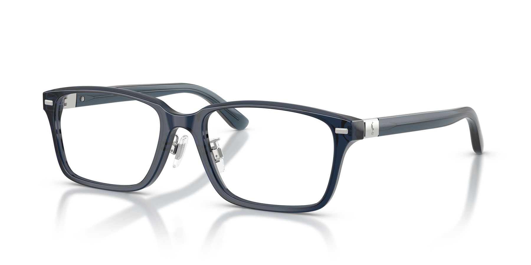 Eyeglasses Polo PH 2299D (5955) color blu trasparente lucido shape rectangle lenses lente demo