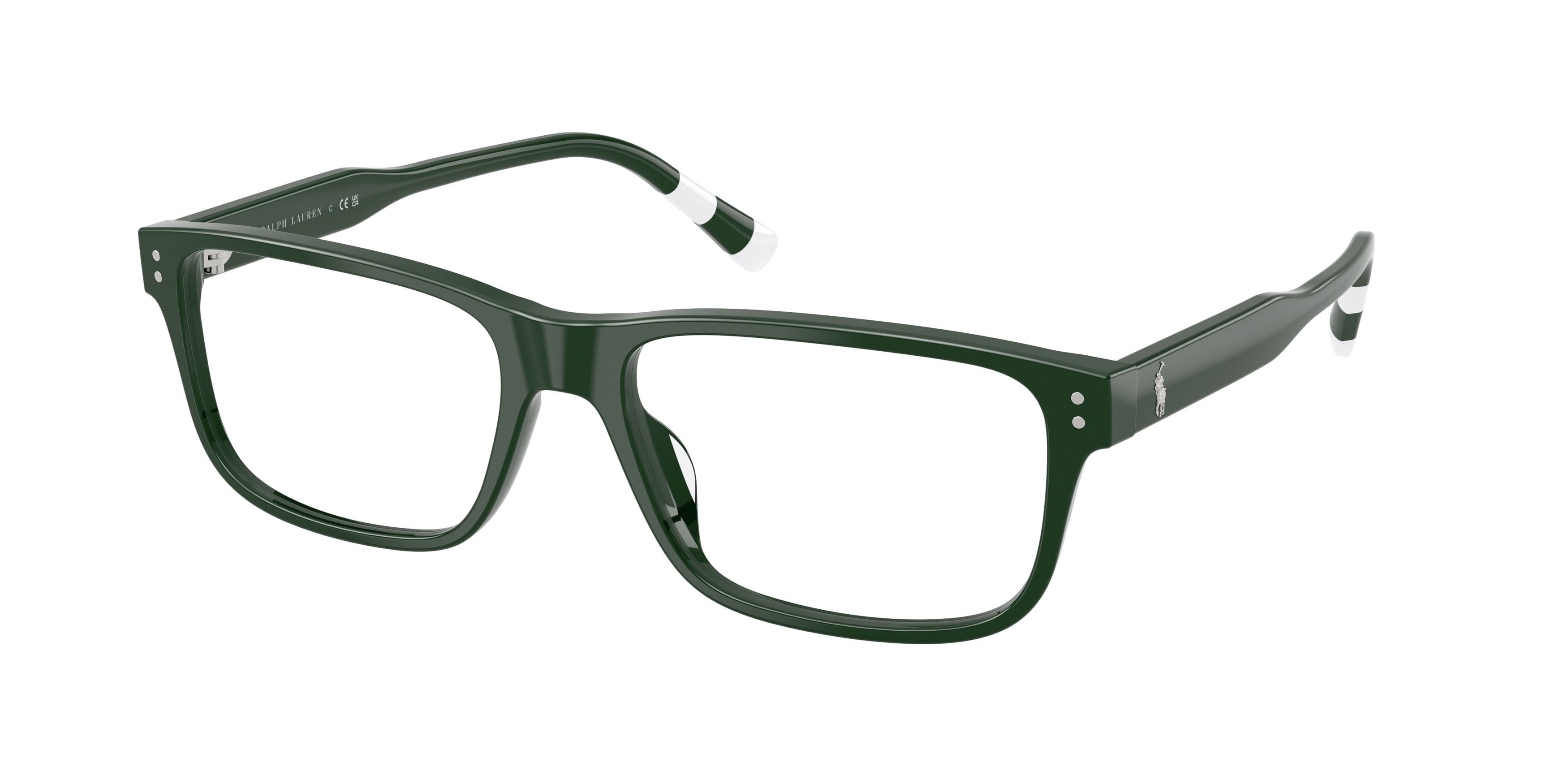 Eyeglasses Polo PH 2302U (6316) color verde lucido shape rectangle lenses lente demo
