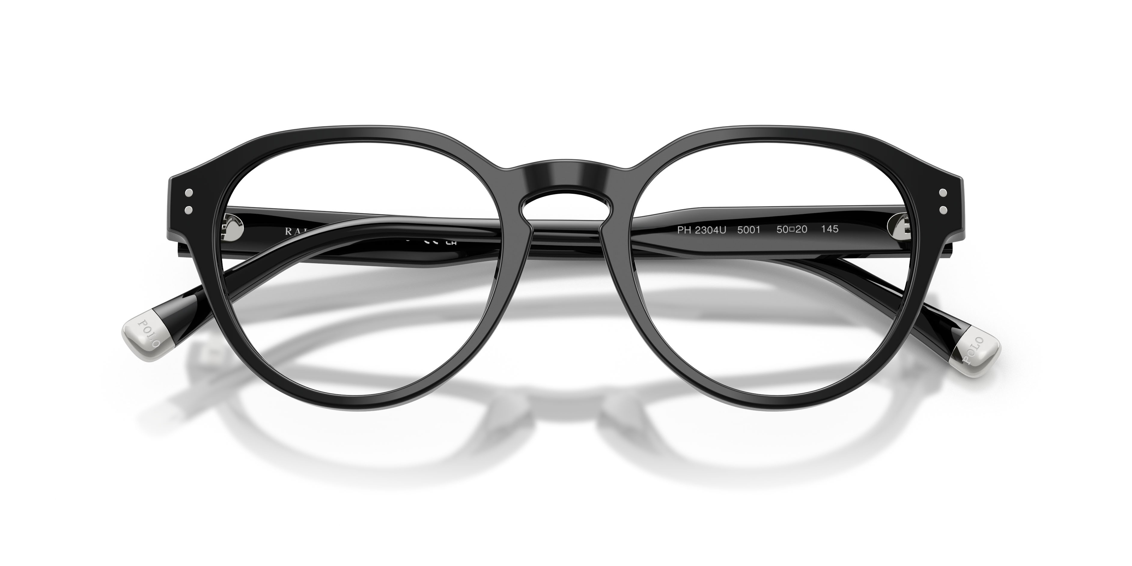 Occhiali da vista Polo PH 2304U (5001) colore nero lucido forma pantos lenti lente demo