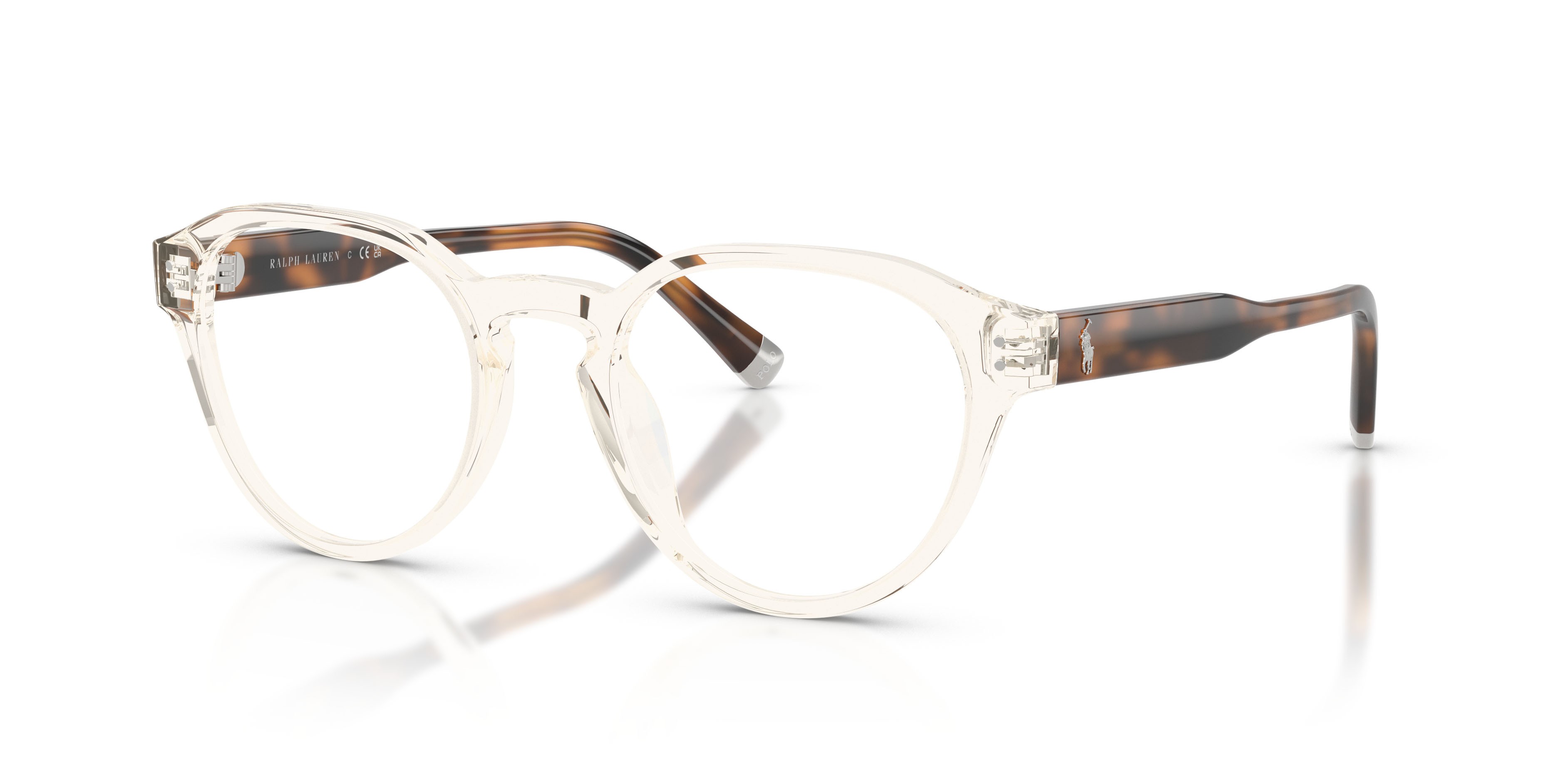 Eyeglasses Polo PH 2304U (6357) color trasparente giallo lucido shape pantos lenses lente demo