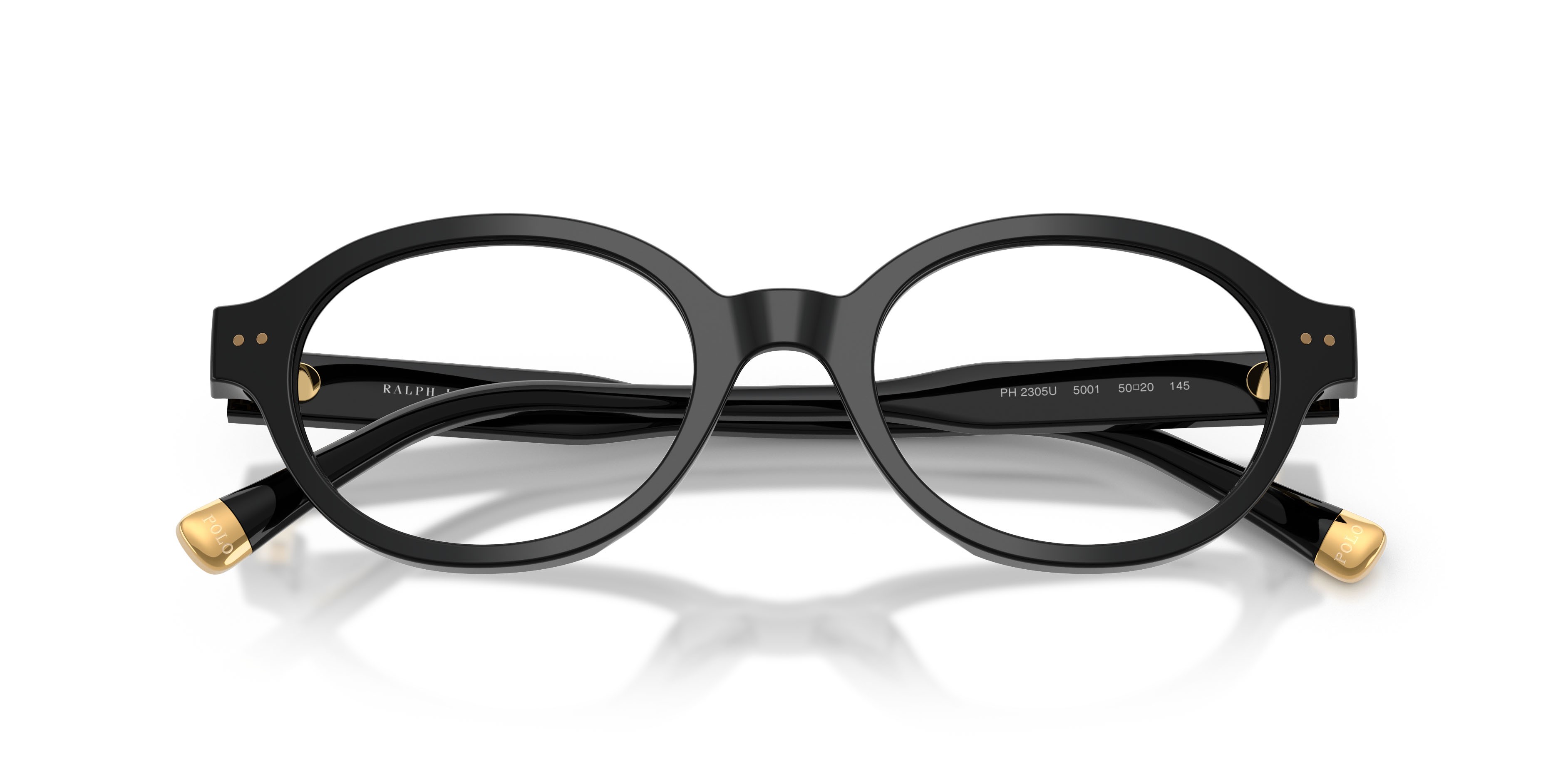 Eyeglasses Polo PH 2305U (5001) color nero lucido shape oval lenses lente demo