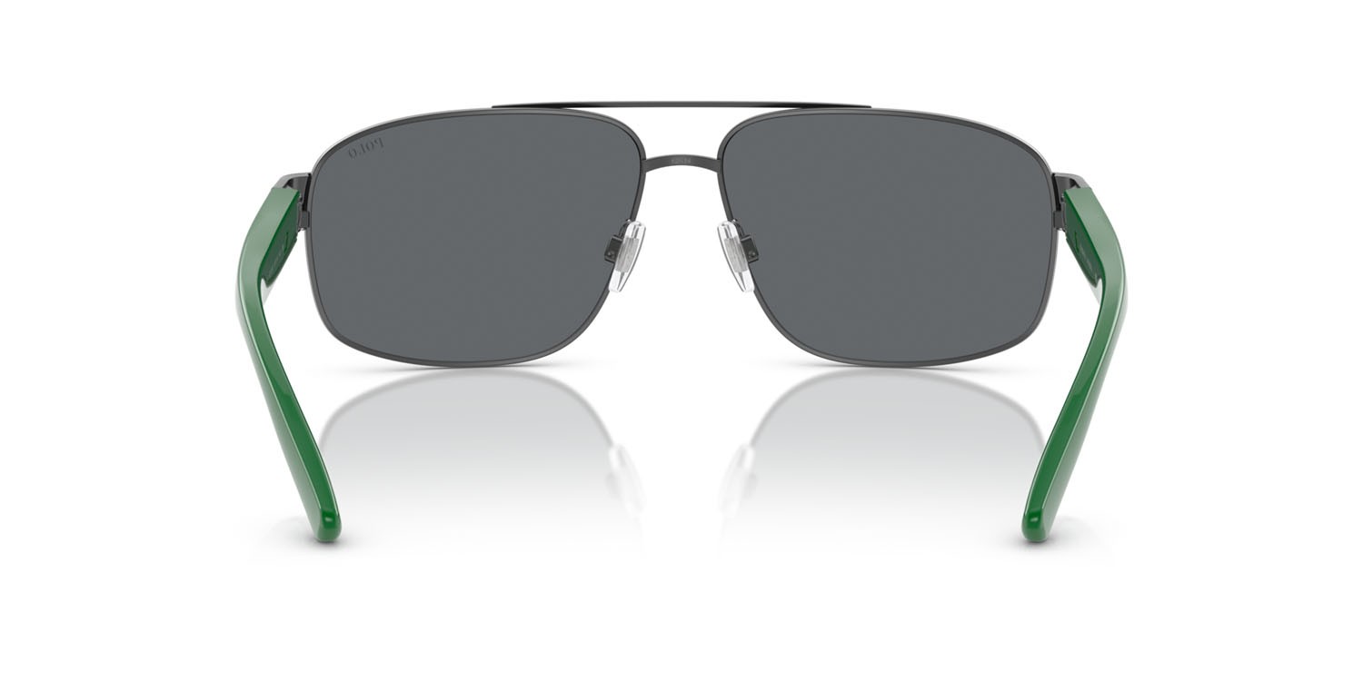 Occhiali da sole Polo PH 3156 (92156G) colore gunmetal scuro semi-brillante forma aviator lenti mirror light grey