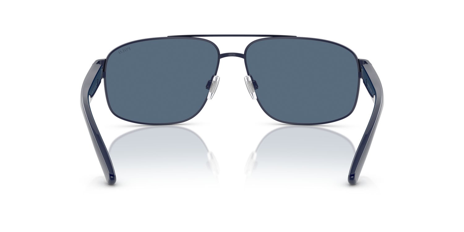 Occhiali da sole Polo PH 3156 (927380) colore blu navy semi-brillante forma aviator lenti blu scuro