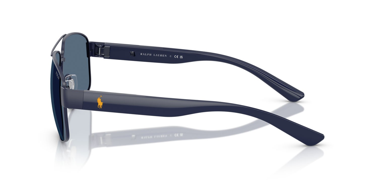 Occhiali da sole Polo PH 3156 (927380) colore blu navy semi-brillante forma aviator lenti blu scuro