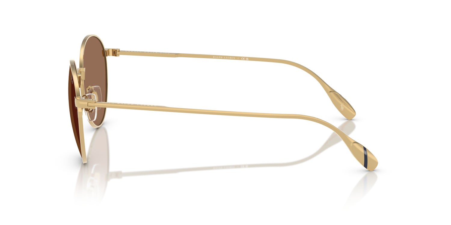 Sunglasses Polo PH 3158 (941173) color oro lucido shape round lenses marrone scuro