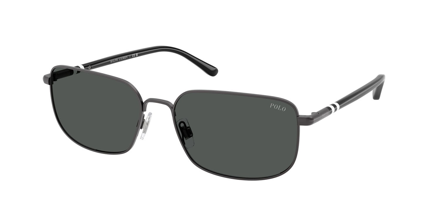 Sunglasses Polo PH 3159 (947987) color gunmetal scuro semi-brillante shape rectangle lenses grigio scuro