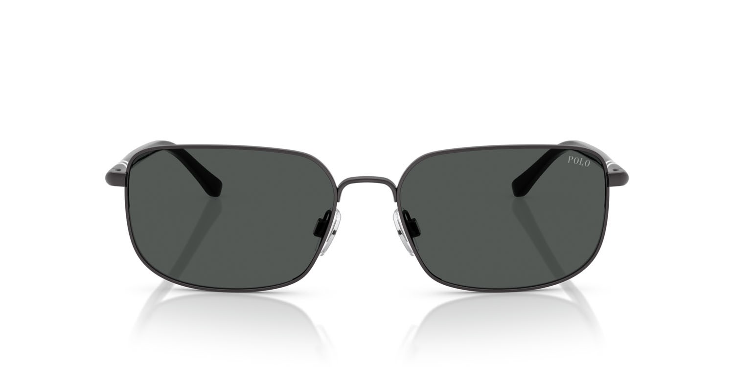 Sunglasses Polo PH 3159 (947987) color gunmetal scuro semi-brillante shape rectangle lenses grigio scuro