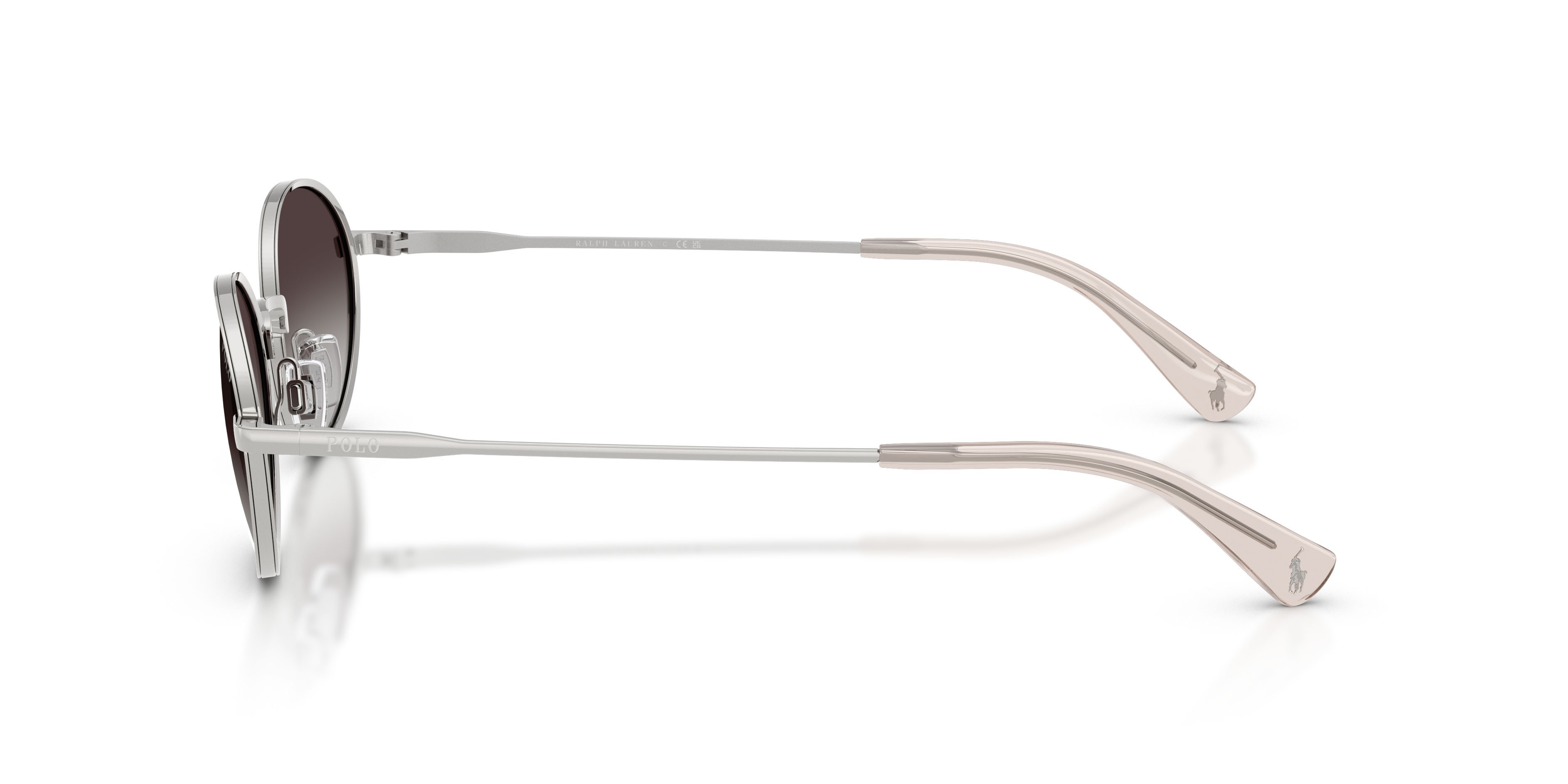 Occhiali da sole Polo PH 3162 (90018G) colore argento lucido forma ovale lenti grigio sfumato