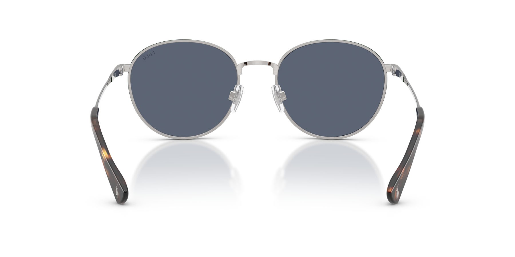 Occhiali da sole Polo PH 3163 (908887) colore argento spazzolato forma pantos lenti blu scuro