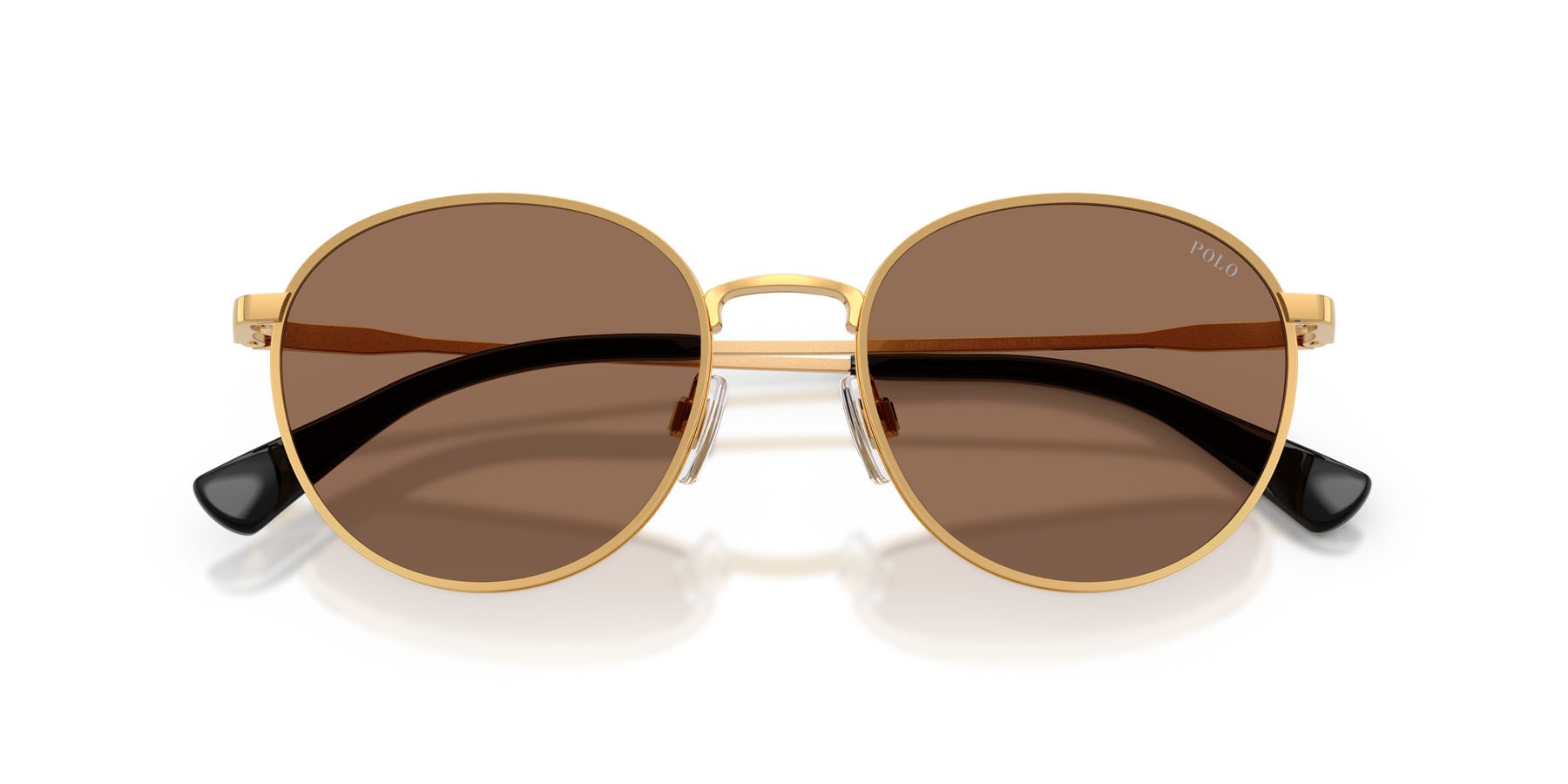 Occhiali da sole Polo PH 3163 (940273) colore ottone brillante forma pantos lenti marrone scuro