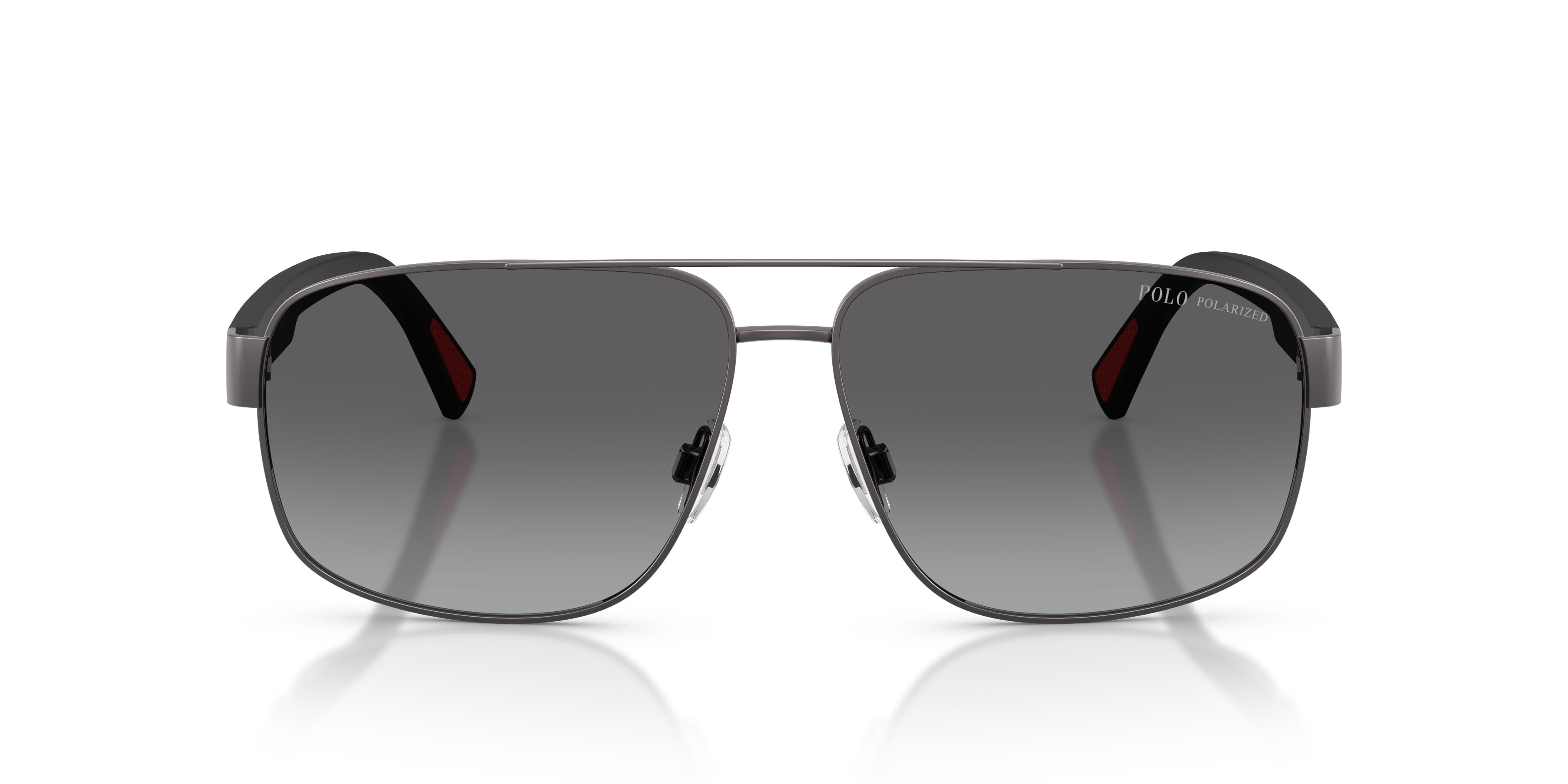 Sunglasses Polo PH 3165 (9215T3) color gunmetal scuro semi-brillante shape aviator lenses polarizzata grigio sfumato