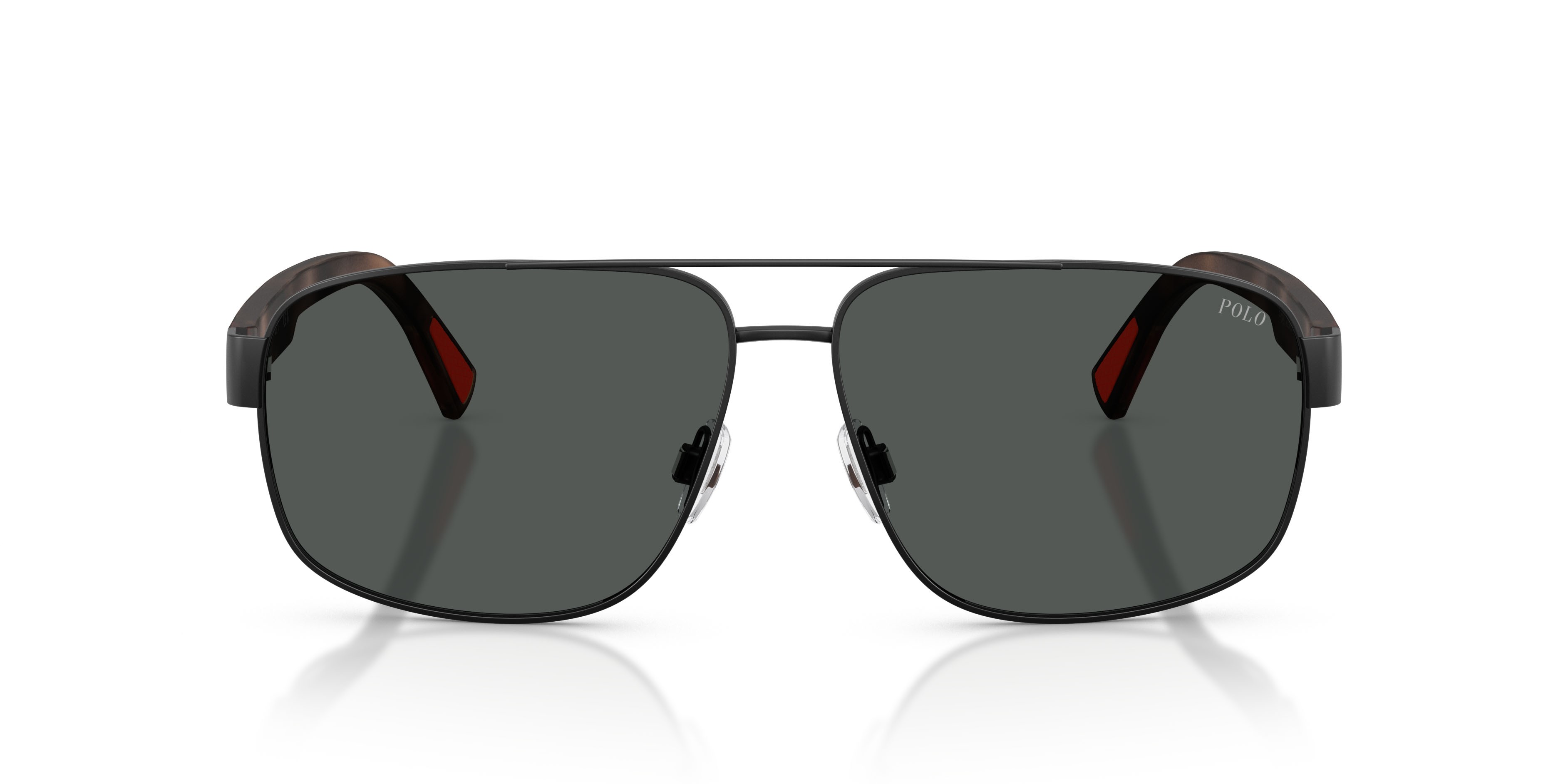 Occhiali da sole Polo PH 3165 (930487) colore nero semi-brillante forma aviator lenti grigio scuro