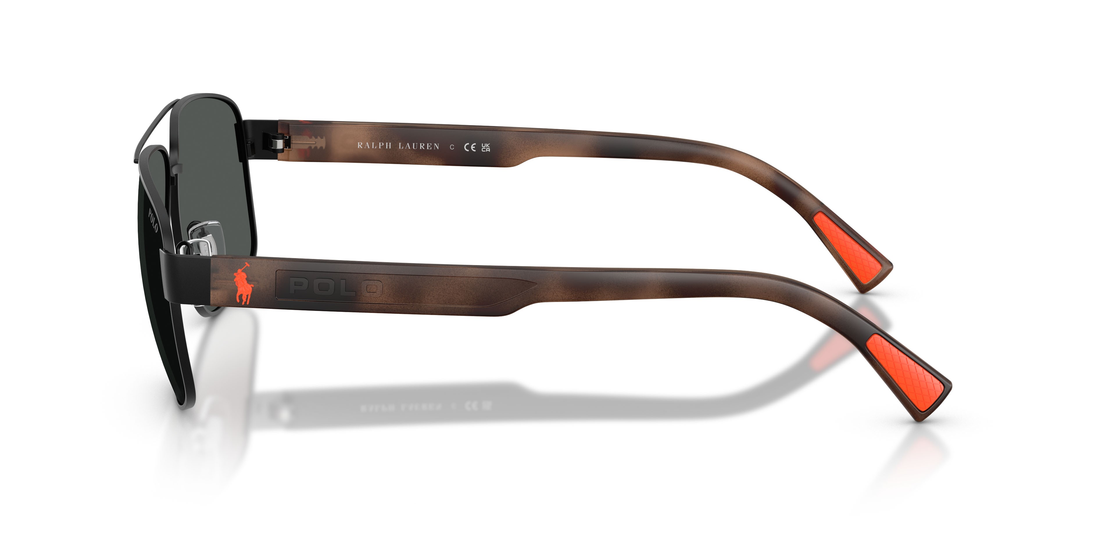 Occhiali da sole Polo PH 3165 (930487) colore nero semi-brillante forma aviator lenti grigio scuro