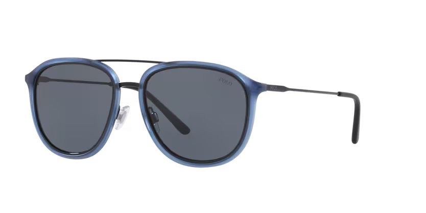 Sonnenbrillen Polo PH 4146 (573587) farbe blu opaco trasparente/nero form aviator gläser lente demo