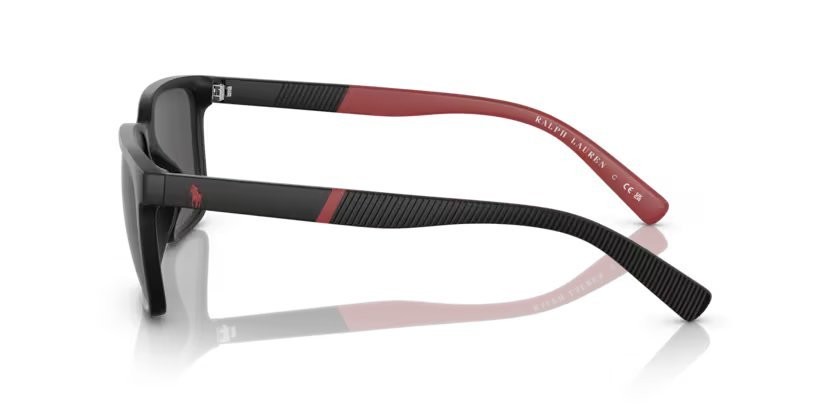 Occhiali da sole Polo PH 4189U (537587) colore nero opaco forma rettangolare lenti grigio scuro