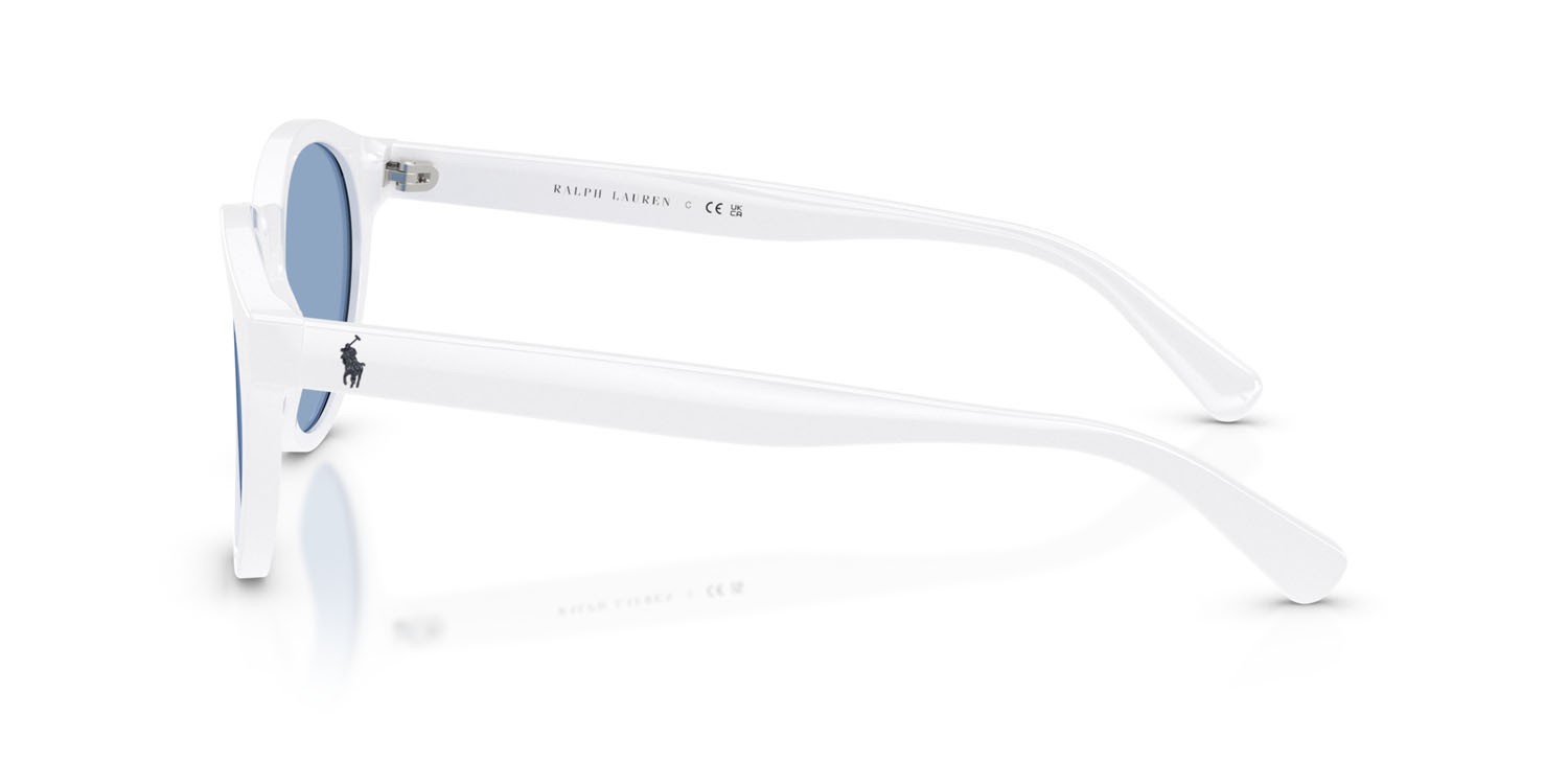 Occhiali da sole Polo PH 4192 (554472) colore bianco lucido forma rotondo lenti azzurro