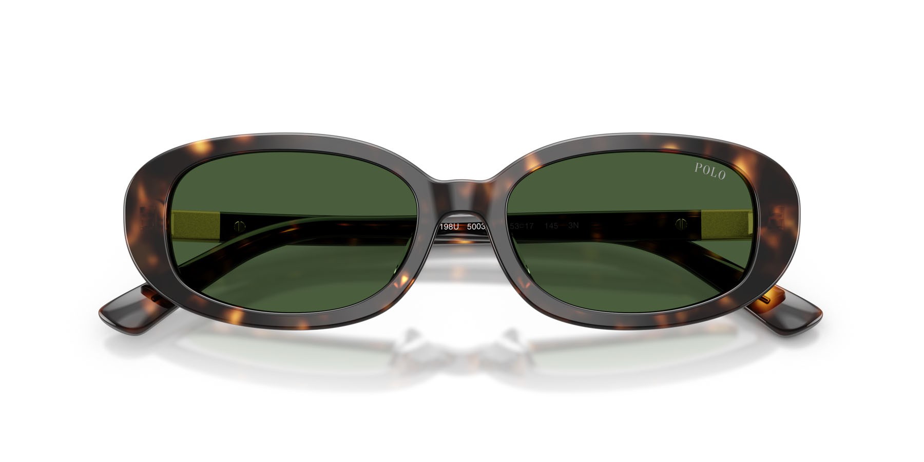 Occhiali da sole Polo PH 4198U (500371) colore havana scuro lucido forma ovale lenti verde bottiglia