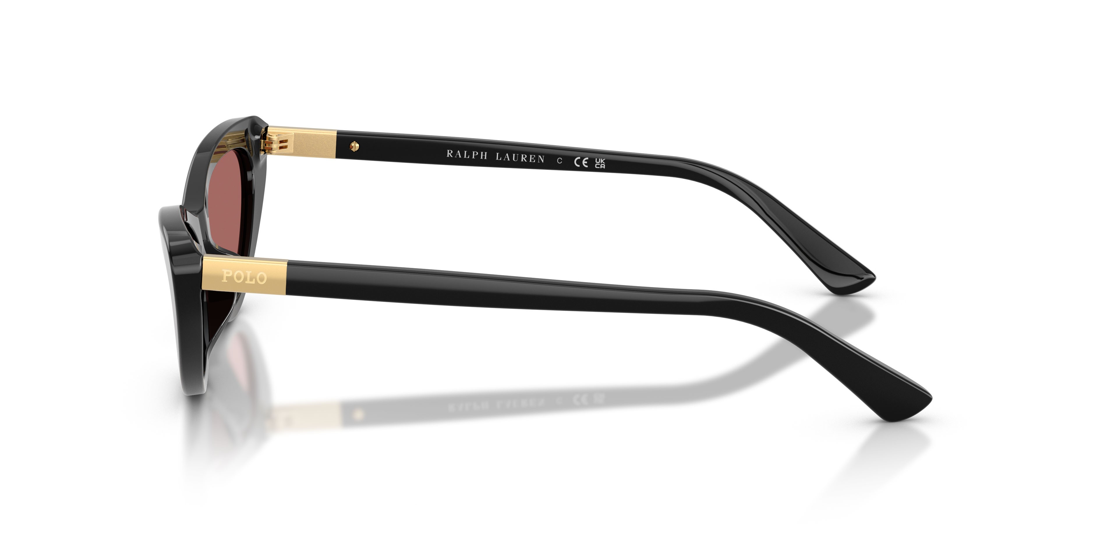 Occhiali da sole Polo PH 4199U (500169) colore nero lucido forma cat eye lenti violetto scuro