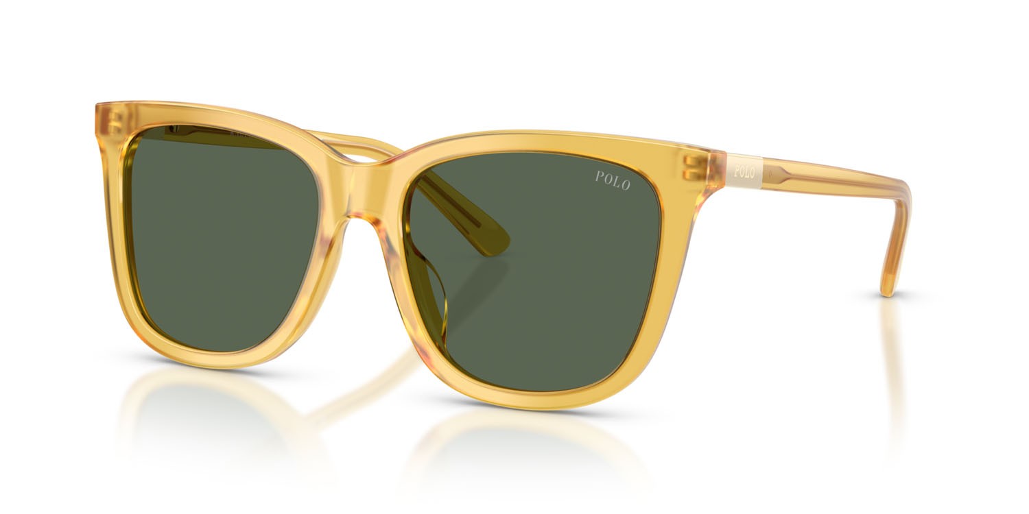 Occhiali da sole Polo PH 4201U (500571) colore giallo lucido opalino forma quadrato lenti verde