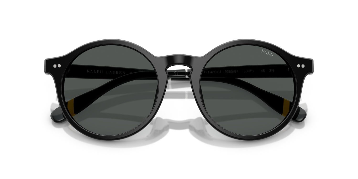Occhiali da sole Polo PH 4204U (538587) colore nero lucido forma pantos lenti grigio scuro
