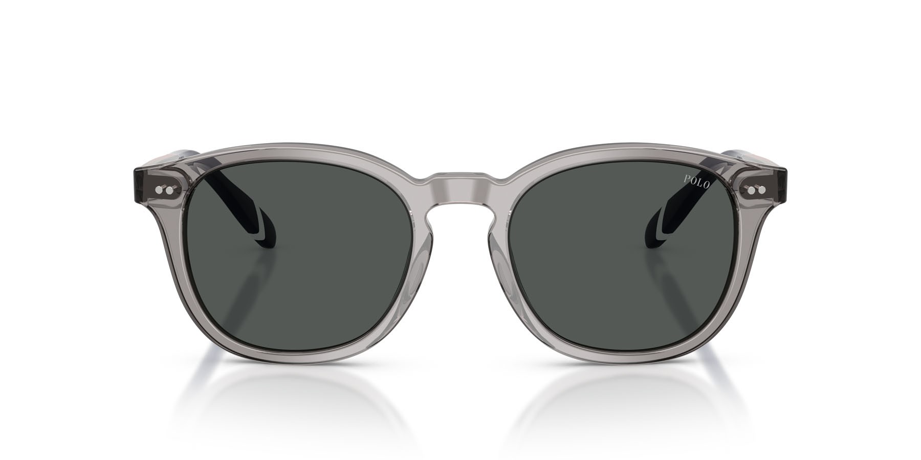 Occhiali da sole Polo PH 4206 (570487) colore grigio trasparente lucido forma pantos lenti grigio scuro
