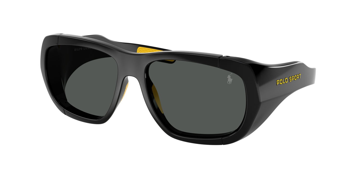 Occhiali da sole Polo PH 4219U (500187) colore nero lucido forma irregolare lenti grigio scuro