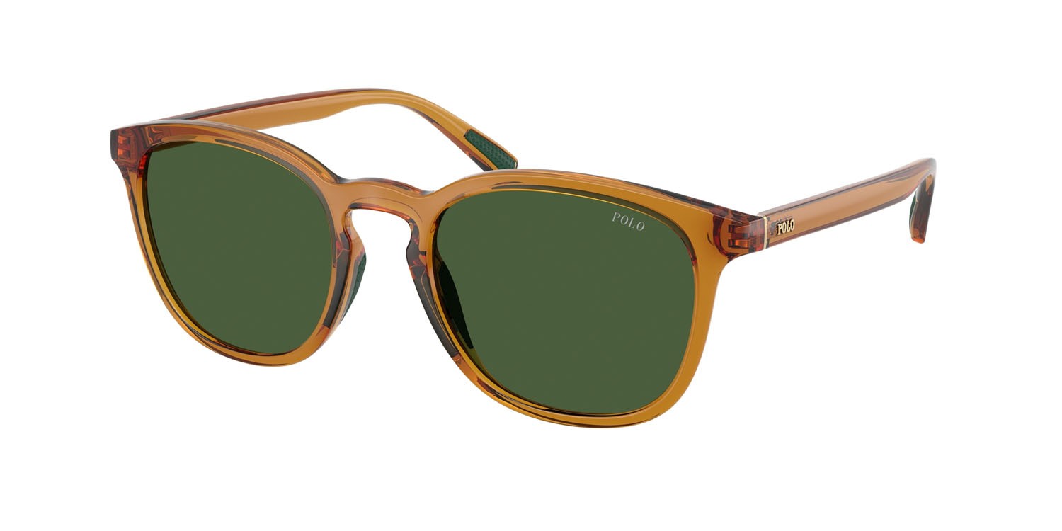 Sonnenbrillen Polo PH 4222U (620971) farbe miele trasparente lucido/marrone form rund gläser verde bottiglia