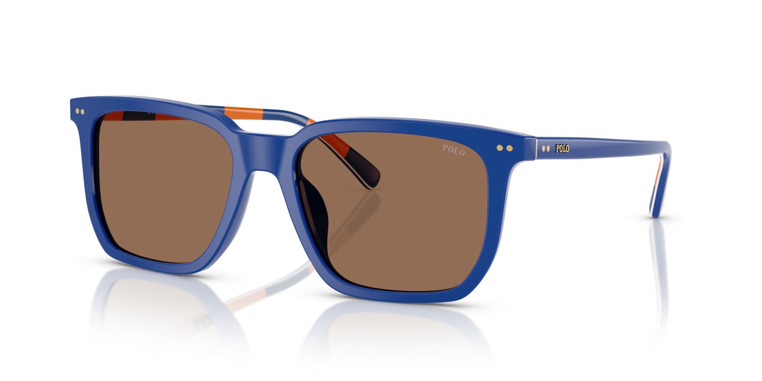 Occhiali da sole Polo PH 4224U (523573) colore blu reale brillante forma rettangolare lenti marrone scuro