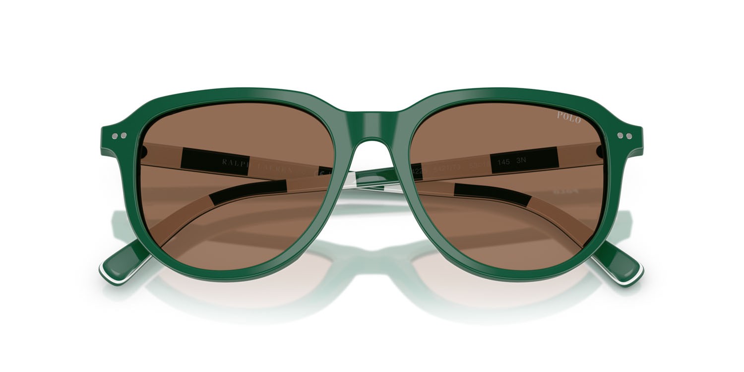 Occhiali da sole Polo PH 4225 (542173) colore verde scuro lucido forma aviator lenti marrone scuro